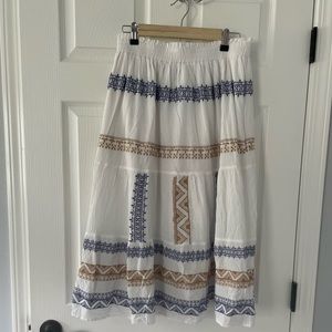 Embroidered Polagram midi skirt